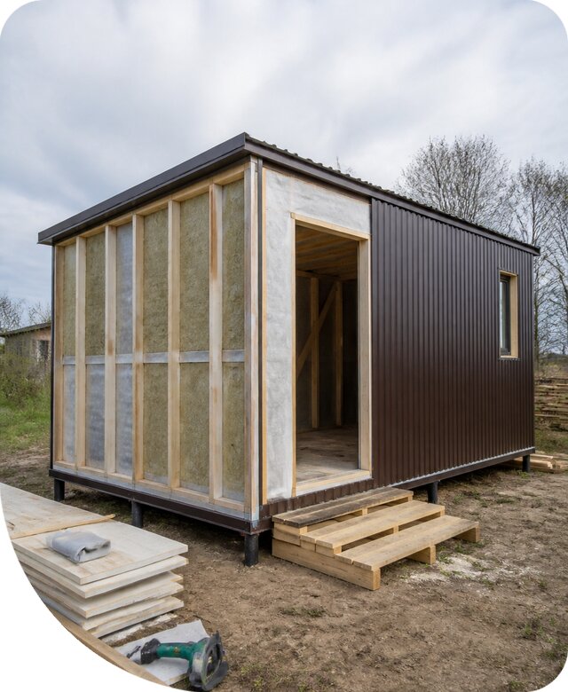 Утепленная бытовка в Ишиме для дачи и строительства под ключ